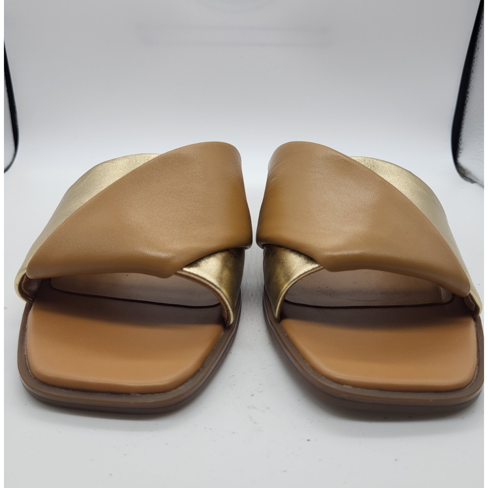 Tan & Gold Slide Sandals - Women - Picture 6 of 11